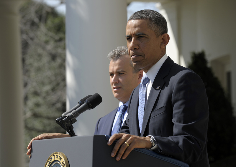 President Obama, accompanied by acting Budget Director Jeffrey Zients, speaks about his proposed 2014 federal budget at the White House in Washington, D.C., on Wednesday.