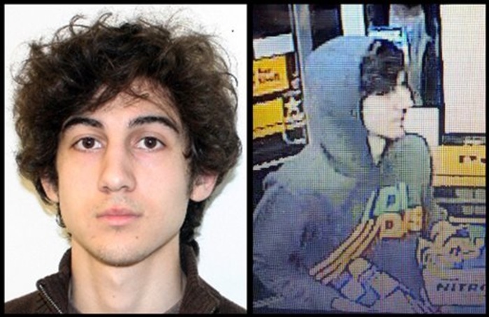 This combination of photos provided by police agencies show Dzhokhar Tsarnaev, who was charged Monday in last week's Boston Marathon bombings.