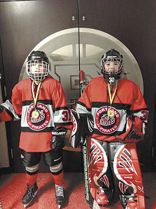 CHAMPS: Grady Friedman, left, and Drake Wheelden recently won the TD Garden Mini 1-on-1 tournament in Boston. The duo successfully navigated through six rounds to win the boys 10-and-under championship.