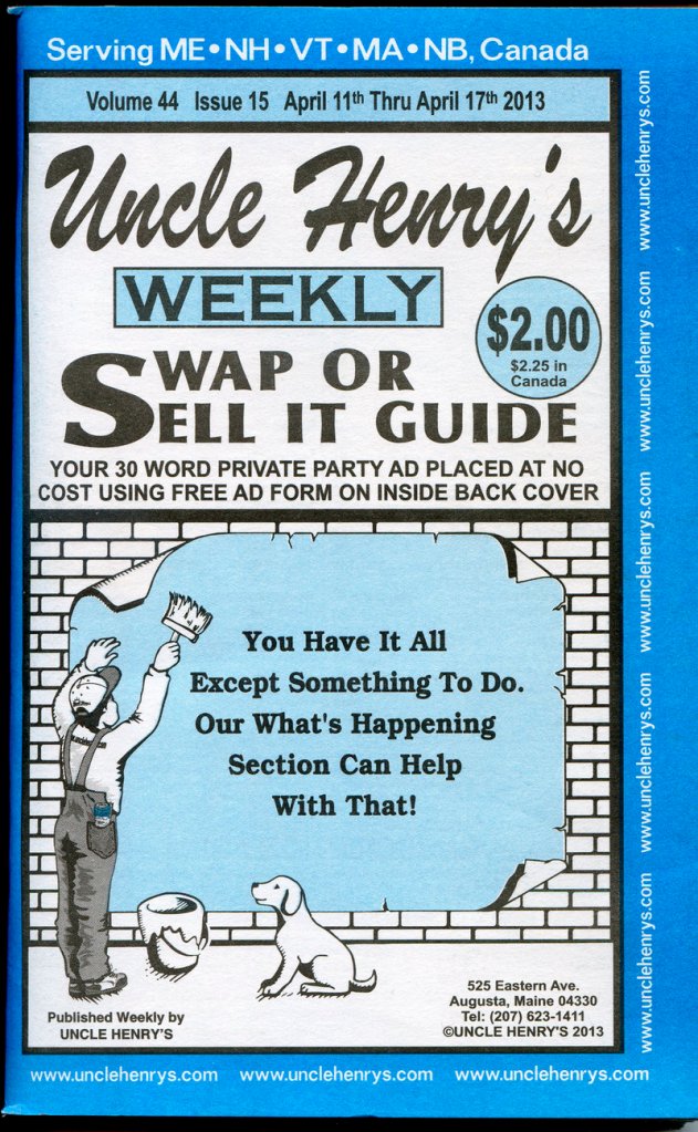 A recent copy of Uncle Henry's gun "swap" magazine.