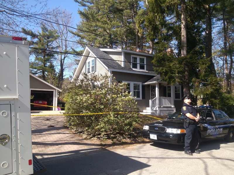 Andrew Leighton, 44, shared this home on Edgewater Road in Falmouth with with his parents, police say.