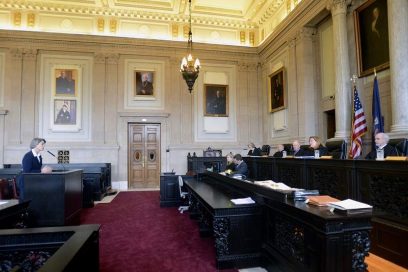 Assistant Attorney General Phyllis Gardiner addressed the Maine Supreme Judicial Court as it heard arguments in April in a case brought by the anti-gay-marriage group National Organization for Marriage.