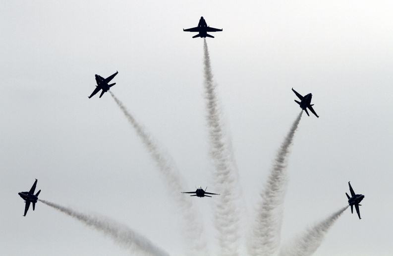 The U.S. Navy Blue Angels perform at the Great State of Maine Air Show in Brunswick in 2011.