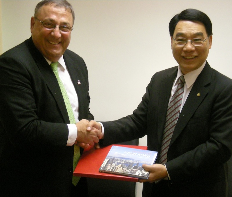 This September 2012 file photo shows Gov. LePage on a trade mission in China meeting with an unnamed "reputable Hong Kong University" interested in developing relationships with Maine. LePage announced Friday, May 31, 2013 he and the Maine International Trade Center will lead a delegation of businesses and schools to Mexico and Colombia later this year.