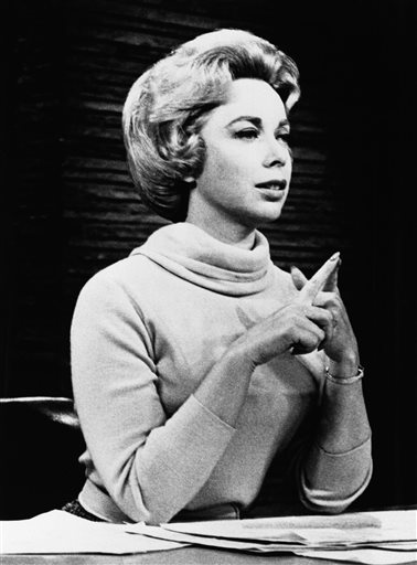 An undated file photo shows Dr. Joyce Brothers in the studio of her direct line radio show. She was criticized by some for giving out advice without knowing her callers' histories, but Brothers responded that she was not practicing therapy on the air and that she advised callers to seek professional help when needed.