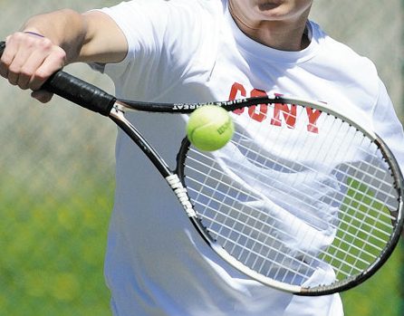 READY TO GO: Cony’s Dallas Clark will play in today’s Round of 40 state singles tennis tournament. Clark will play Erskine’s Zhong McClure at 11:15 a.m. at the Racket & Fitness Center in Portland.
