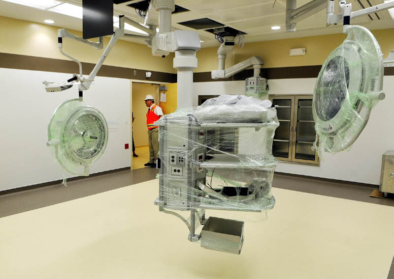 This photo, taken during a tour on Tuesday, shows one of the seven operating rooms at the new MaineGeneral regional hospital in North Augusta.