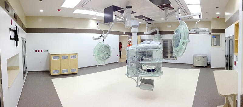This photo, taken during a tour on Tuesday, shows one of the seven operating rooms at the new MaineGeneral regional hospital in North Augusta.