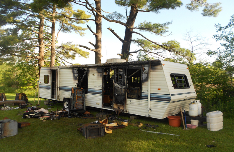 The Augusta Fire Department responded to a recreational vehicle fire on Cony Road around 9:15 p.m. Wednesday. Fire Chief Roger Audette said no one was hurt, but that an elderly woman lived in the RV on her son's property. Fire officials suspect the fire started in a gas-operated refrigerator inside the RV. The American Red Cross is working to help the woman replace her clothing and other items lost in the fire, Audette said.