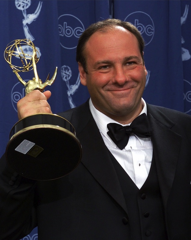 This Sept. 10, 2000 file photo shows actor James Gandolfini with his award for outstanding lead in a drama series for his work in "The Sopranos" at the 52nd Annual Primetime Emmy Awards in Los Angeles. HBO and the managers for Gandolfini say the actor died Wednesday, June 19, 2013, in Italy. He was 51. (AP Photo/Kevork Djansezian, file)