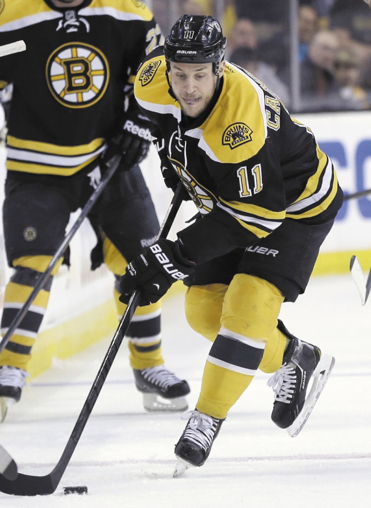 TOUGH BREAK: Boston Bruins center Gregory Campbell will miss the rest of the NHL playoffs with a broken right leg. General manager Peter Chiarelli made the announcement Thursday. Campbell was hurt during the second period of the Bruins 2-1, double-overtime victory on Wednesday night. TD Garden