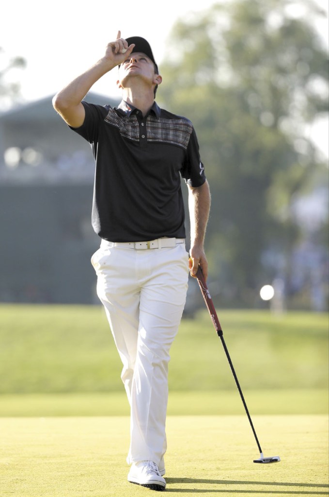 HE’S THE CHAMP: Justin Rose celebrates after winning the U.S. Open on Sunday at Merion Golf Club in Ardmore, Pa.