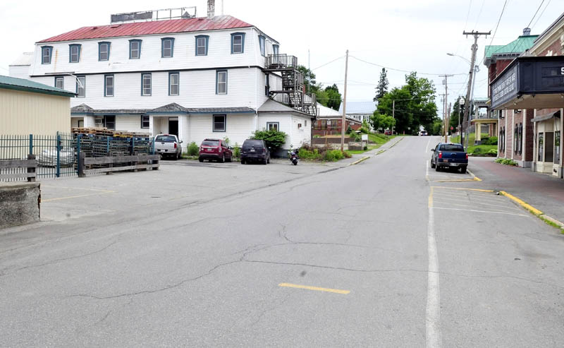 Looking down Court Street in Skowhegan is the former Maine Central Railroad Hotel, which most recently was the former Kennebec Valley Inn. Marc and Janet Wheeler are renovating the building into a lounge, dance hall and banquet room facilities.