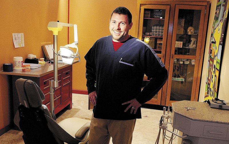 Eric McMaster, a dental hygienist, owns a practice called Healthy Smiles on Water Street in downtown Gardiner.