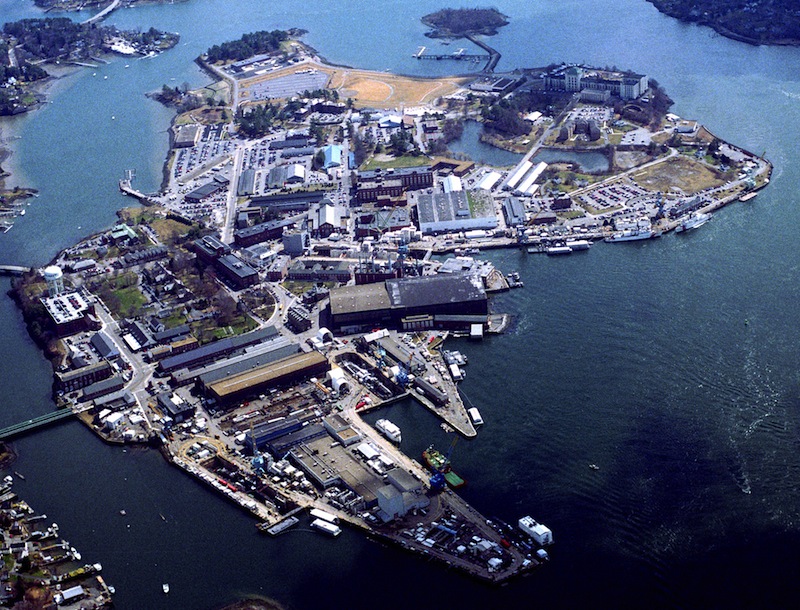An aerial photo of the Portsmouth Naval Shipyard in Kittery, Maine. More than 2,000 Mainers and their families will feel the effects of Congress' stalemate over federal spending next week as furloughs begin for Department of Defense employees across the country. Among those affected: 678 support employees at the Portsmouth Naval Shipyard.