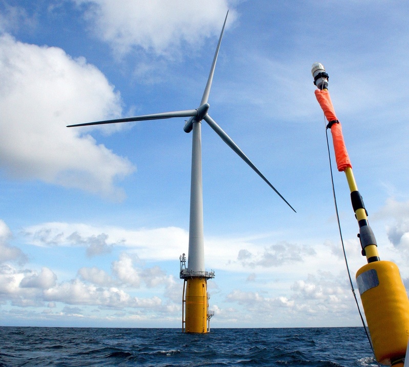Norwegian company Statoil had planned to install floating wind turbines off Boothbay Harbor that would be similar to this Hywind test turbine, now producing power off Norway.