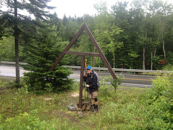 This photo taken Saturday, July 20 in Sandy River Plantation at the intersection of Route 4 shows Geraldine Largay in her black rain jacket which she would likely have been wearing in the rain on Tuesday, July 23.