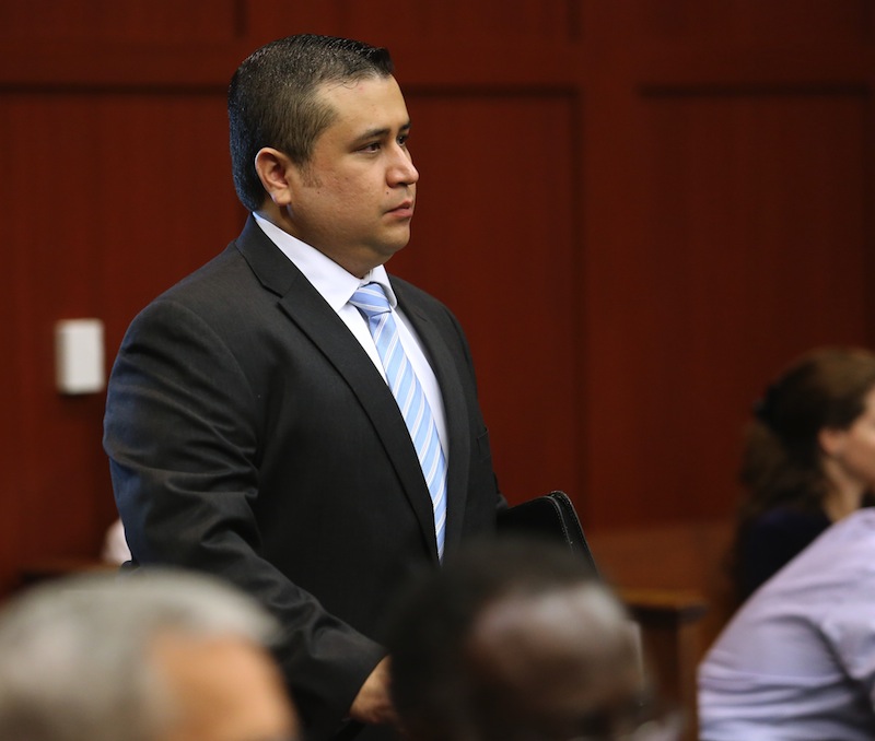 George Zimmerman arrives for the 16th day of his trial in Seminole circuit court, in Sanford, Fla., Monday, July 1, 2013. Zimmerman has been charged with second-degree murder for the 2012 shooting death of Trayvon Martin. (AP Photo/Orlando Sentinel, Joe Burbank, Pool)