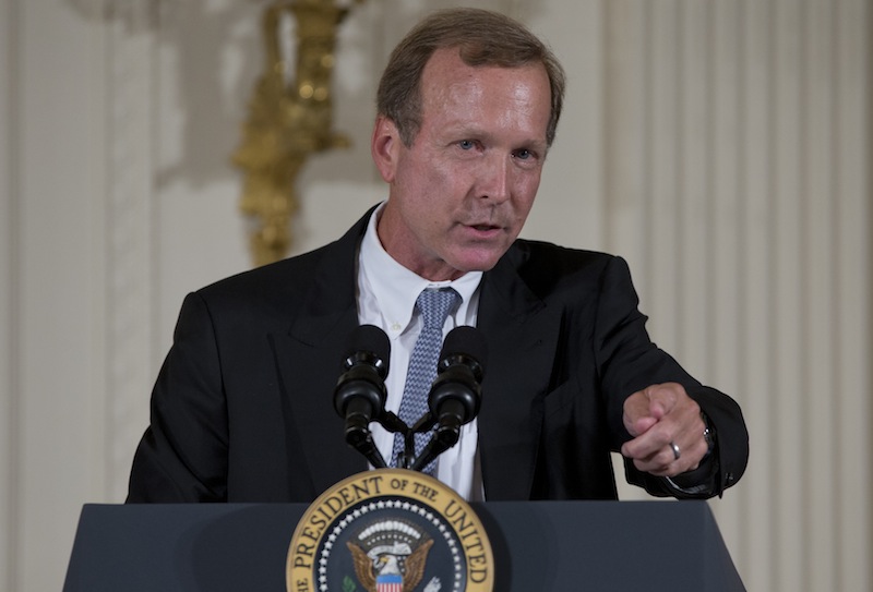 Neil Bush speaks during a ceremony to award the 5,000th Daily Point of Light Award at the White House on Monday, July 15, 2013. Bush was aboard his father's boat in Maine on Saturday when he rescued stranded boaters between Kennebunkport and Wells Harbor. (AP Photo/Carolyn Kaster)