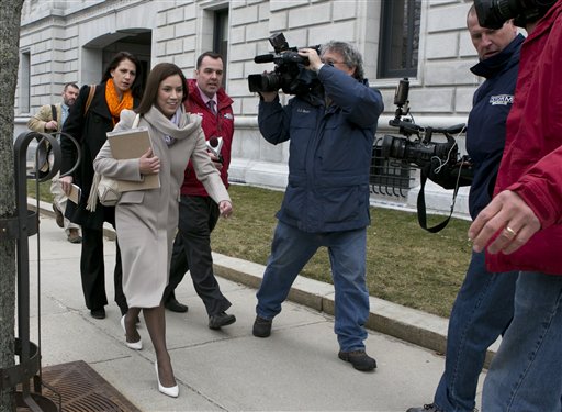 In this March 13, 2013 file photo, Alexis Wright leaves the Cumberland County Courthouse. The Kennebunk Zumba sex scandal, centering on Wright, has been made into a TV documentary. (AP Photo/Robert F. Bukaty)