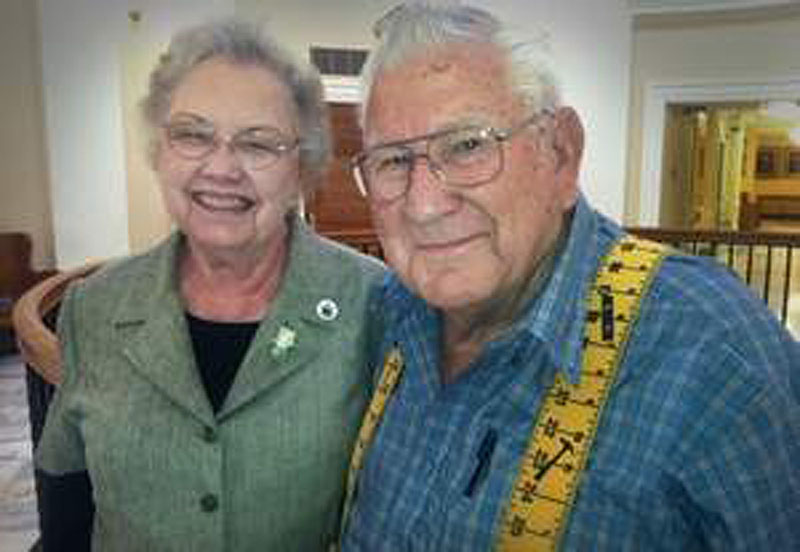 Marcine Webb, 86, and his wife, Nita Lou Webb, 81, of San Angelo, Texas, visit the Maine State House on June 7. Augusta is the 50th state capitol they have visited during their marriage.