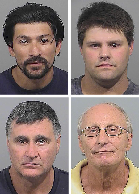 Top row: Jose Menjiva, left, and Christopher Pierce; bottom row: Rumen Shopov, left, and Robert Flagg.