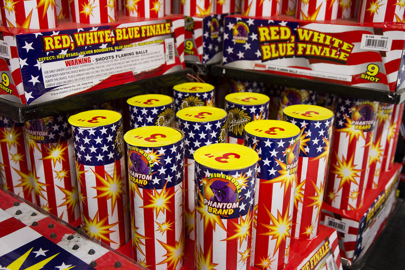 One of many varieties of fireworks stock the shelves at Phantom Fireworks in Scarborough on Tuesday, July 2, 2013.