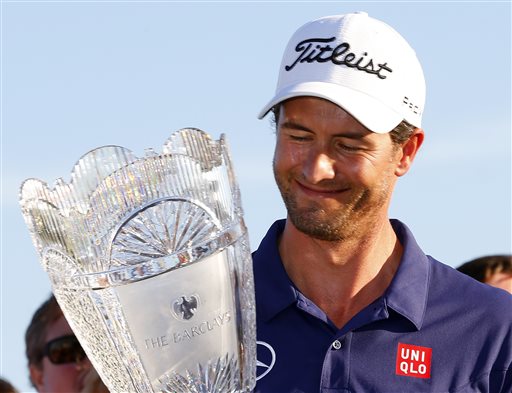Adam Scott shot a 5-under 66 on Sunday to win The Barclays in Jersey City, N.J.