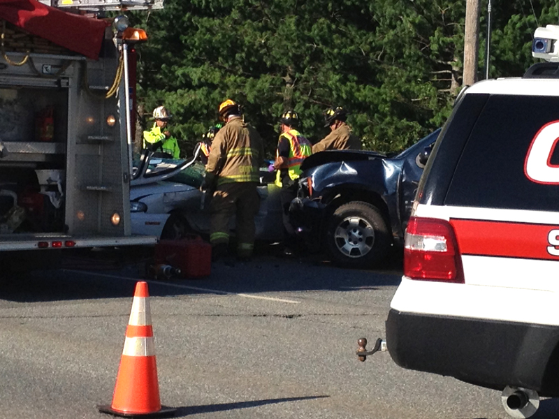 A two car collision on Civic Center Drive in Augusta Wednesday evening has left one person injured.