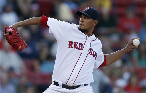 Boston Red Sox pitcher Felix Doubront pitches in the first inning Sunday against the Arizona Diamondbacks at Fenway Park in Boston. Doubront pitched seven shutout innings as the Red Sox won 4-0.