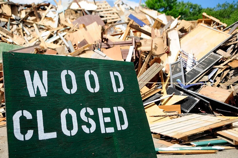 The wood disposal pile is closed at Hatch Hill Landfill today in Augusta.