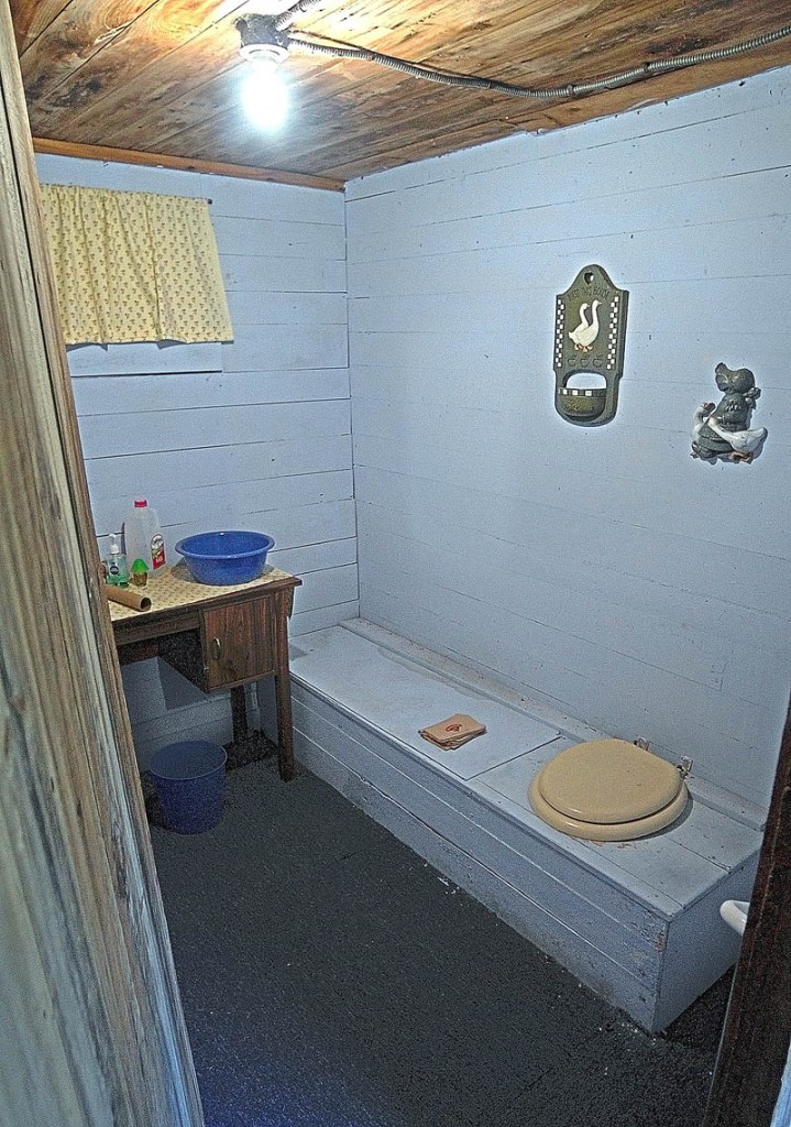 There is no running water, so the restroom is the Chelsea Grange Hall is an indoor outhouse that Esther Shaw called a "one-holer," during a tour today of the building on Route 226 in Chelsea.