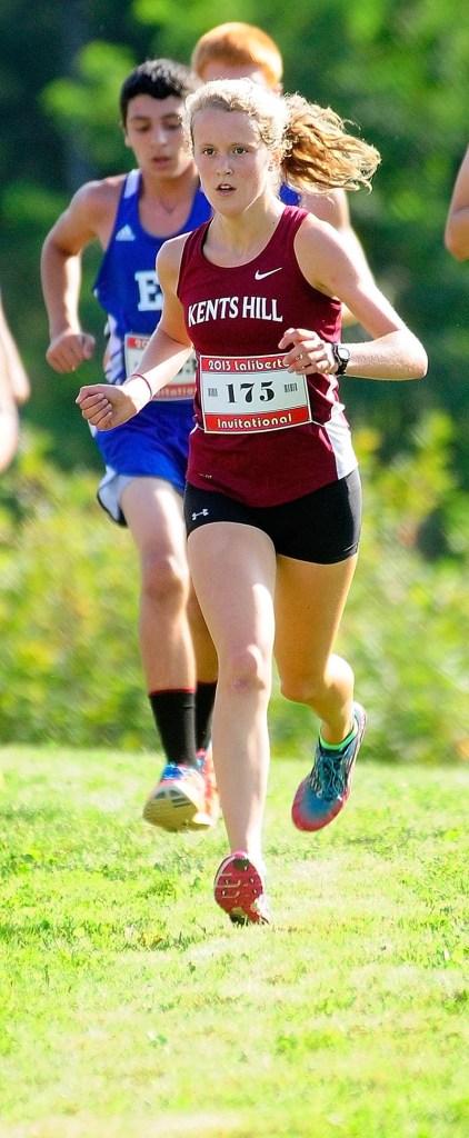 Kents Hill runner Anne McKee, of Hallowell, runs on Friday August 30, 2013 at the 14th annual Scot Laliberte Invitational at Cony High School in Augusta