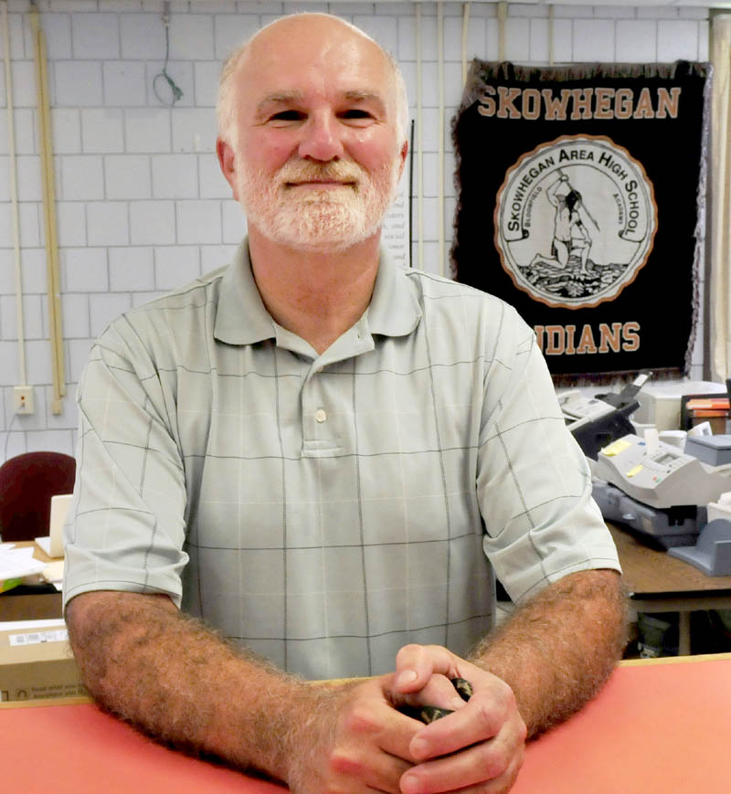 Skowhegan Area High School Prinicipal Rick Wilson at the front office recently.