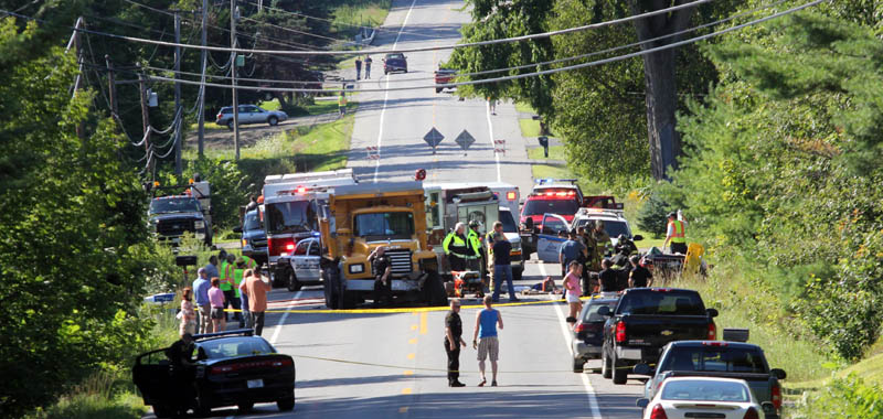 Both lanes of China Road, also known as Route 137, were shut down in Winslow following a head-on collision on Wednesday afternoon.