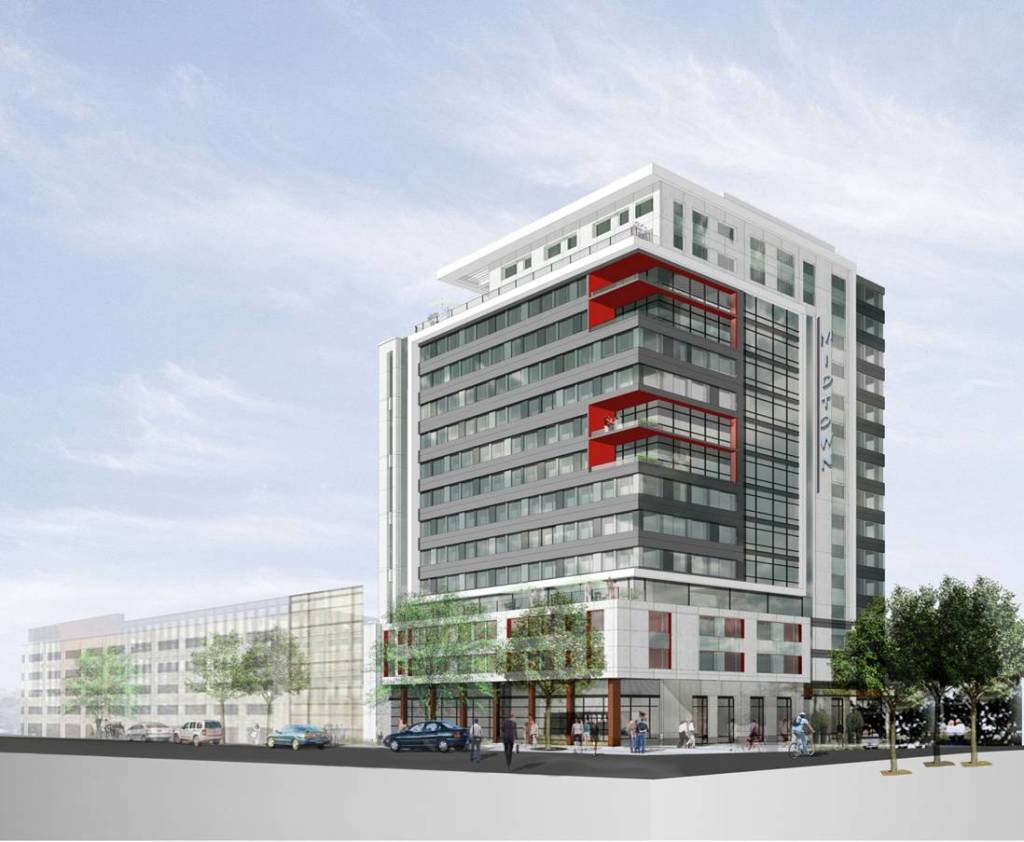 An artist rendering of the 'midtown' project, Phase I.