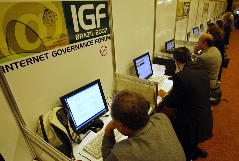 People search the Internet during the Internet Governance Forum in Rio de Janeiro, Brazil. President Dilma Rousseff has ordered a series of measures aimed at greater Brazilian online independence and security.