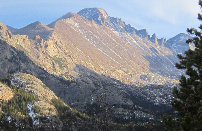 Longs Peak, the tallest mountain in Rocky Mountain National Park.
