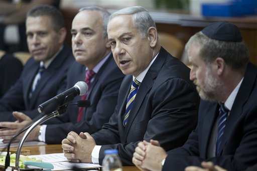 Israeli Prime Minister Benjamin Netanyahu, second right, chairs the weekly cabinet meeting in Jerusalem, Israel, on Sept. 1. The sharpest rhetoric over any potential U.S. strike against Syria has come out of Iran, a close ally and patron of Syria. The head of Iran's powerful Revolutionary Guards warned Thursday that an attack on Syria would mean "the immediate destruction of Israel."