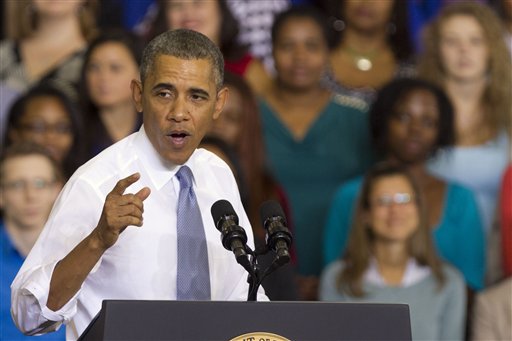 President Obama speaks about the Affordable Care Act at Prince George's Community College in Largo, Md.: "We are going to see it through. The Affordable Care Act is here."