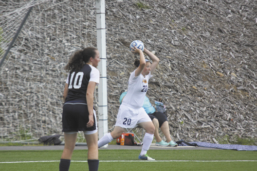 A NEW SPOT: Gardiner Area High School graduate Emily Staples has made a position change this season for the University of Southern Maine women’s soccer team. Staples is playing striker this season and has scored two goals.