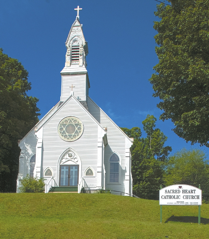 This photo taken on Thursday shows Sacred Heart Catholic Church in Hallowell. The City Council tonight urged the Catholic diocese to keep the church open and offered its assistance.