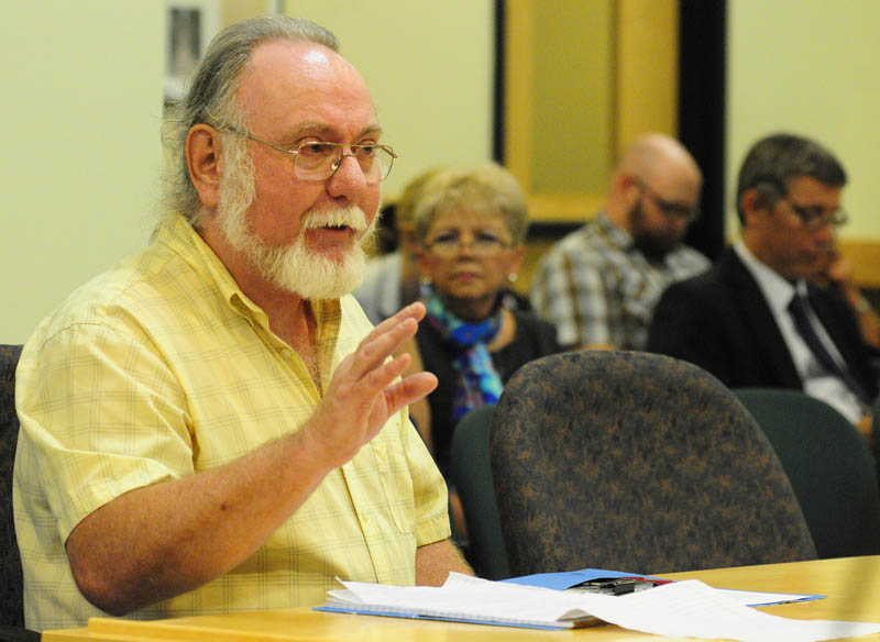 Jim Betts, a retired state Department of Labor employee, testifies on Thursday during a meeting of the Unemployment Reform Blue Ribbon Commission in the Cross State Office Building in Augusta.