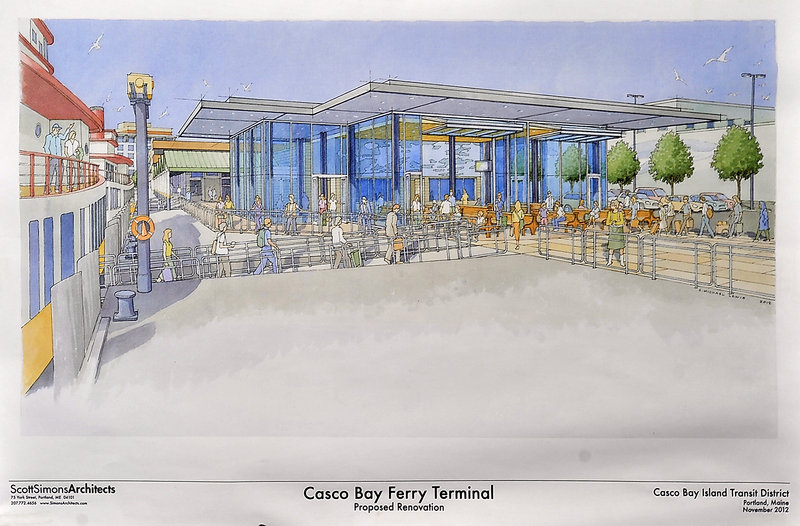 This artist’s concept for the Casco Bay Ferry Terminal illustrates how it will look when upgrades are completed in May.