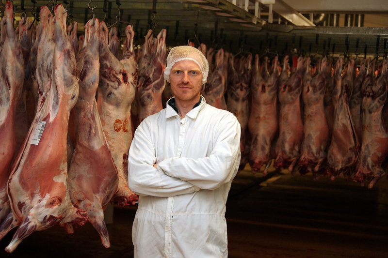 Margnus Freyt Jonsson manages the Skuh slaughterhouse in Hvammstangi in western Iceland, which will ship lamb meat to Portland for distribution in the U.S.