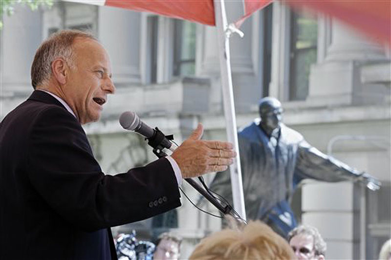 Rep. Steve King, R-Iowa, shown speaking at a rally against illegal immigration in Omaha, Neb., on Friday, is a senior member of the House Agriculture Committee, which has jurisdiction over food stamps. "I think a lot of our members want to finally make real reforms to the food-stamp program," he said.