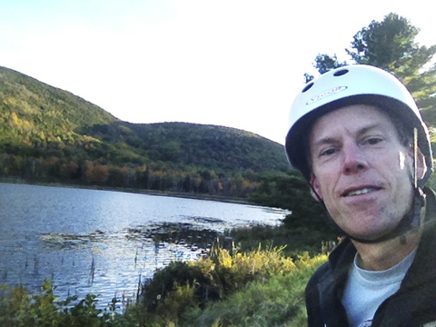 A self-portrait shows Staff Writer Glenn Jordan during his journey along the vehicle-free Park Loop Road in Acadia National Park on Thursday.