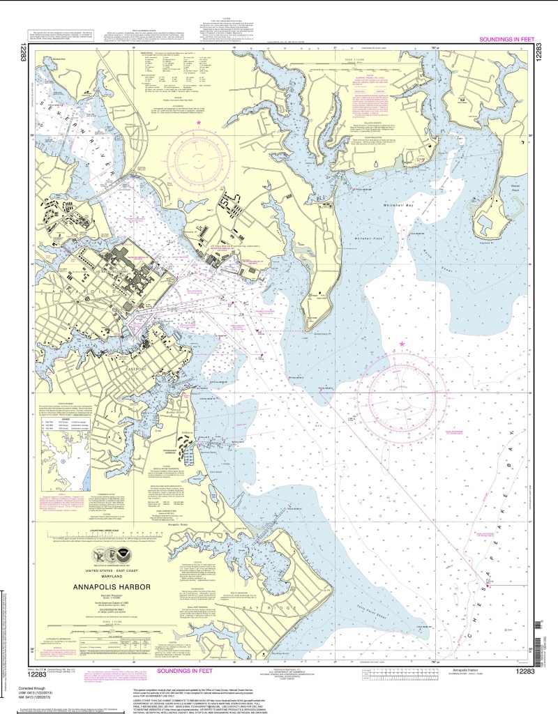 This image provided by NOAA shows a print-on-demand nautical chart for Annapolis Harbor last updated in January 2013.