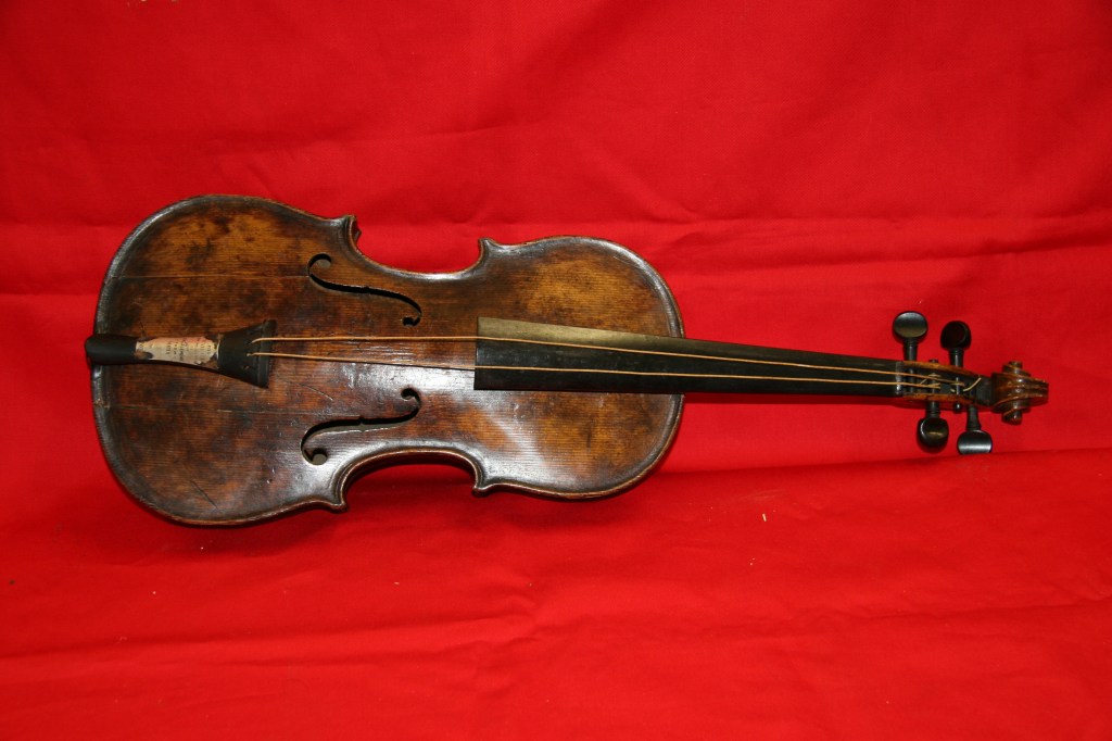 An undated handout image from auction house Henry Aldridge and Son made available on Friday shows a violin believed to be the one played by Titanic bandmaster Wallace Hartley.
