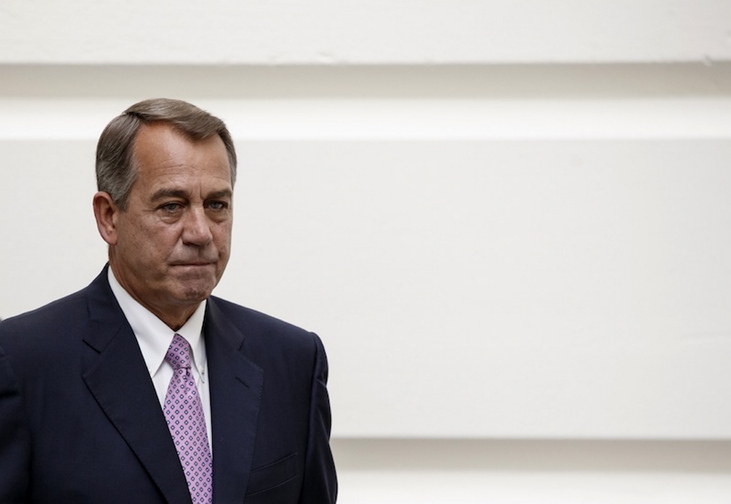 House Speaker John Boehner of Ohio walks to a Republican strategy session on Capitol Hill in Washington, Friday, Oct. 4, 2013. Boehner is struggling between Democrats that control the Senate and GOP conservatives in his caucus who insist any funding legislation must also kill or delay the nation's new health care law. Added pressure came from President Barack Obama who pointedly blamed Boehner on Thursday for keeping federal agencies closed. (AP Photo/J. Scott Applewhite)